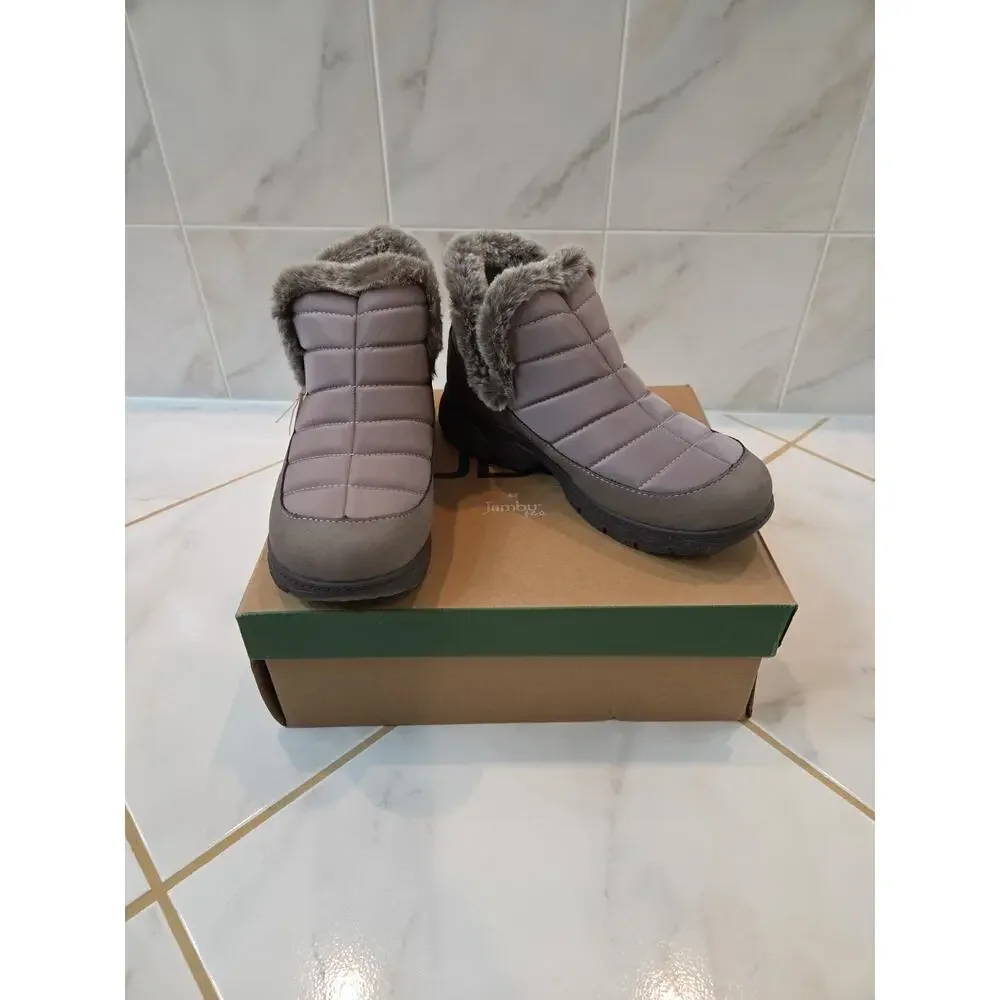 JBU Womens Size 7M All Terra Traction Boots Faux Fur Gray Granite
